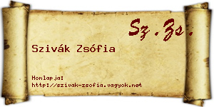 Szivák Zsófia névjegykártya
