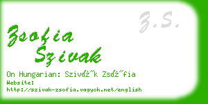 zsofia szivak business card